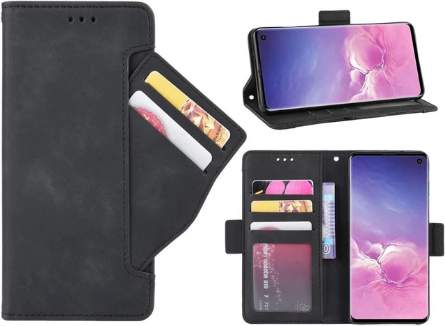 Wallet Case 5 Card Slots Leather Wallet -Samsung Galaxy S10 (6.1 inch)-Black