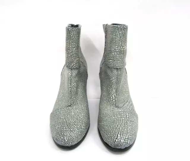 RAG & BONE Grey Crackled Newbury Ankle Boots Limited Edition Pebble/Metallic W10