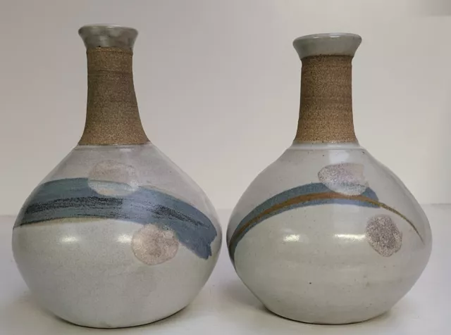 Australian Pottery Christine Ball Pair of Vases, approximately 16.5cm each