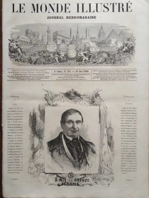 Le Monde Illustre 1860 N 168- La Mort De Son Altesse Imperiale Le Prince De Rome