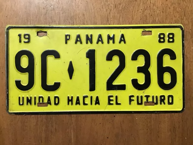 1988 Panama Unidad Hacia El Futuro License Plate Tag