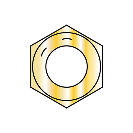 Zoro Select 126Nf8 1 1/4-12 Hex Nut Finsh Fine Gr8 Zinc Yellow