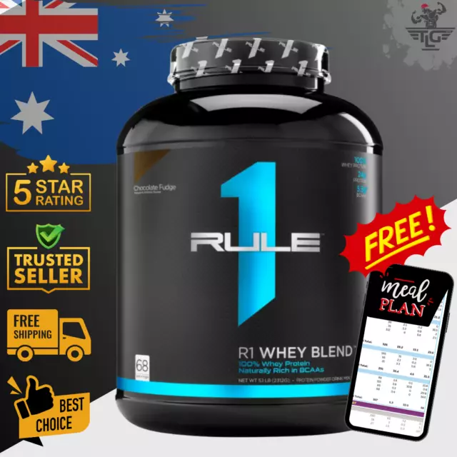 Rule 1 R1 Proteins Whey Blend (5Lbs/66 Serves) [2.7Kg] - Free Diet Meal Plan