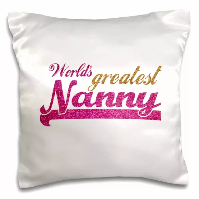 3dRose Worlds Greatest Nanny - pink and gold text - gifts for nannies or for gra