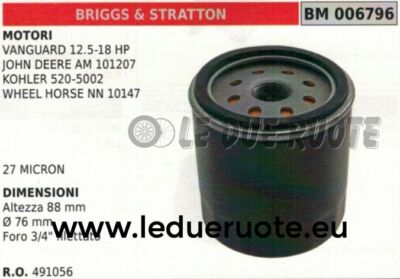 Lombardini 270217528 Filtre Huile Moteur Intermotor Lombardini Lda 450/510 91/96/97 Ld 