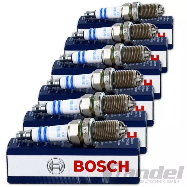 6x BOSCH Zündkerzen Super plus +23 FGR7DQE+ 0242235748 passend für AUDI VW V6