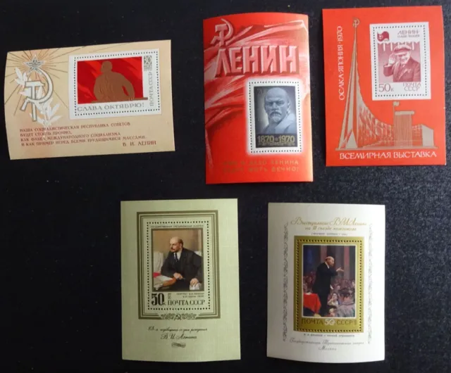 5 stamps (blocks) USSR   1970,1978,1984. Lenin