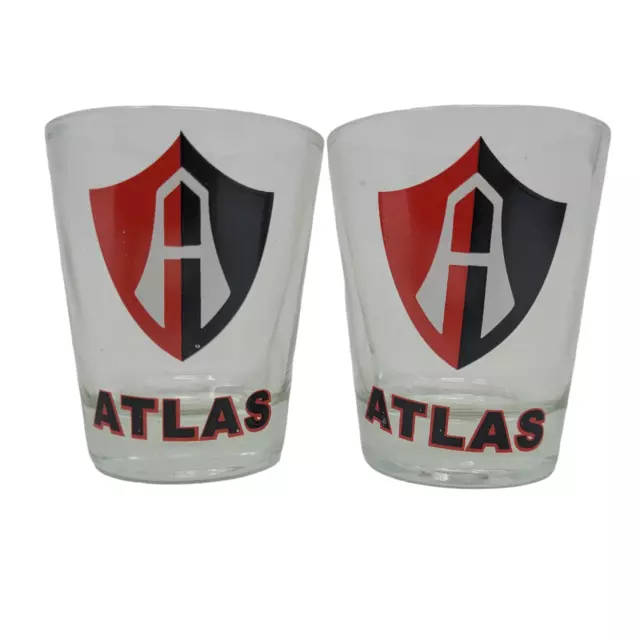 Atlas F.C. Mexican Futbol Football soccer Team Shot Glasses Set of 2 New