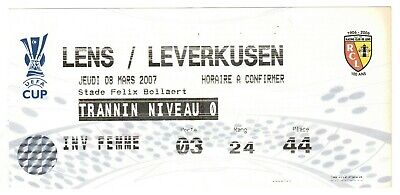 FC BAYER LEVERKUSEN 2006/2007 RARE TICKET COLLECTOR UEFA CUP RC LENS 