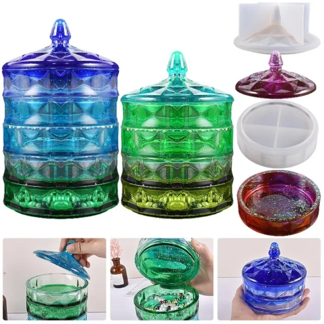 Resin Molds DIY Round Storage Box Silicone Mold for DIY Craft Home Decoration