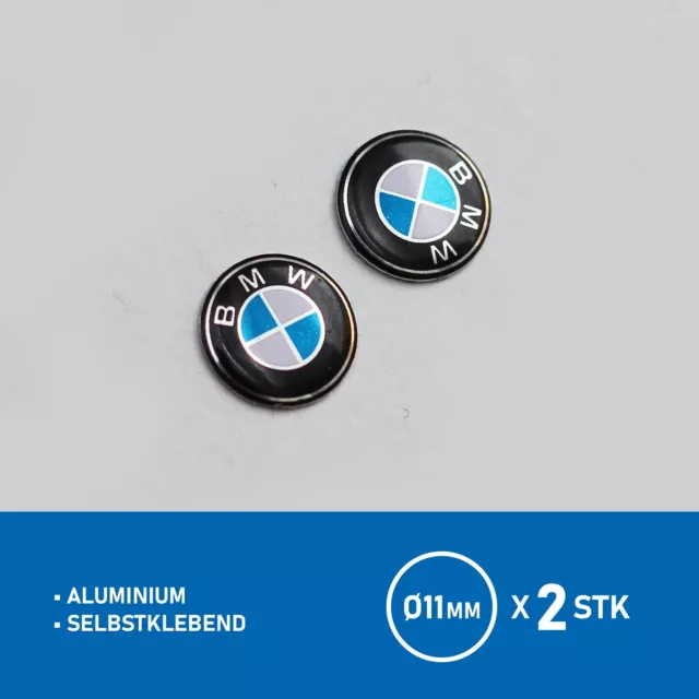 2x BMW 11 mm Schlüssel Fernbedienung Aufkleber Sticker Emblem Key Logo Aluminium