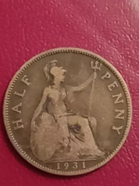 British Rare   1931   Half Penny  Coin