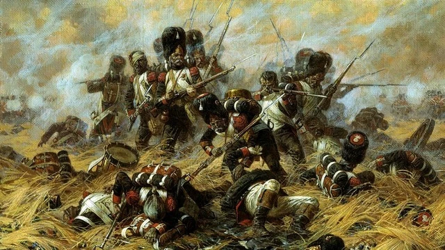Tableau Sur Toile 50x70 Cm - Scène De Bataille Militaire Empire Napoléon Cavalerie