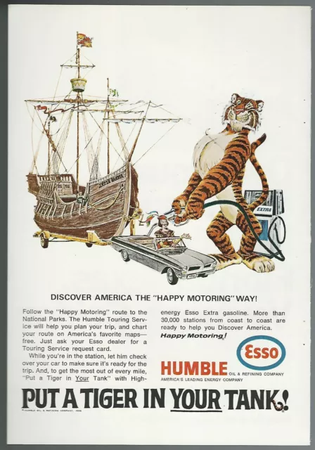1966 ESSO HUMBLE OIL advertisement, Put a Tiger in your Tank, print ad
