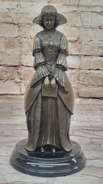 " Élégant Chiparus Art Déco Joan De Arc Catholique Bronze Statue, Fin Sculpture