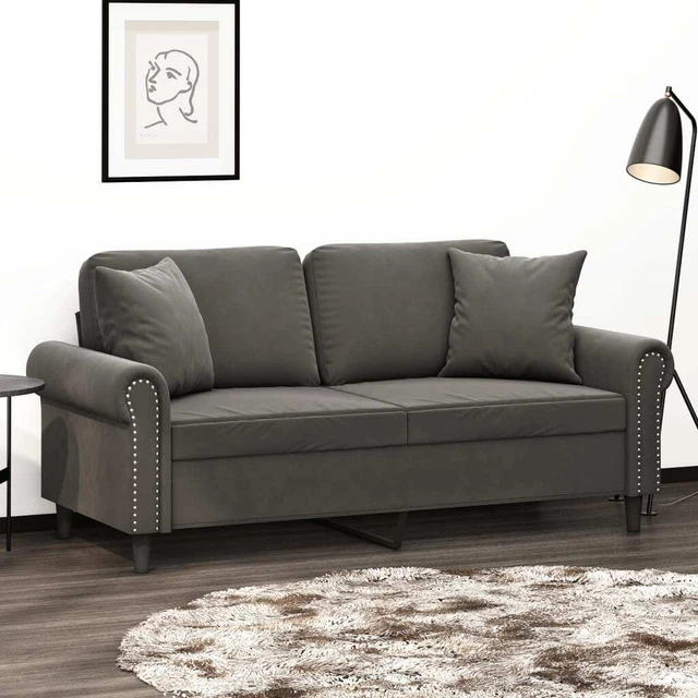 Sofa Sectional Couch with Pillows and Cushions for Living Room Velvet vidaXL
