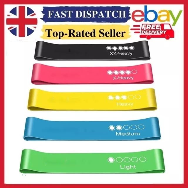 5-piece set Resistance Bands Exercise Sports Loop - Fitness Yoga Gym Latex & Bag