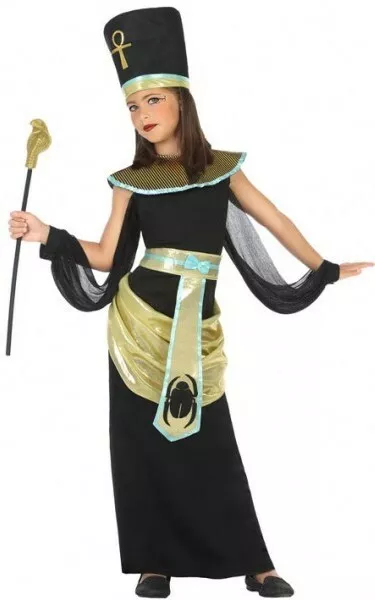 Costume Cleopatra Egizia Dea Antico Egitto Travestimento Carnevale Bambina  Funny 7-9 anni