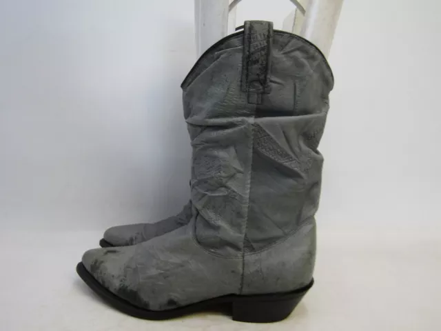 Dingo Womens Size 9 M Gray Leather Slouch Cowboy Western Boots