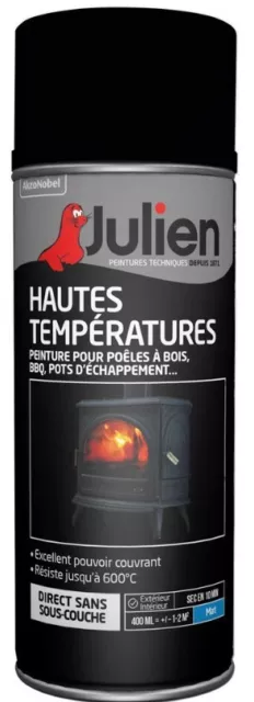 Aérosol haute temperature noir mat Julien 400ml