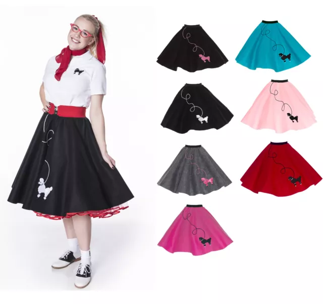 Hip Hop 50s Shop Womens Poodle Skirt Vintage Style Halloween or Dance Costume