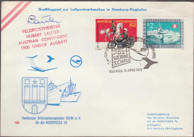 1 schöne Österreichischer Sonderbrief, Mit Grussflugpost, gelaufen