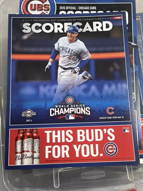 2017 Chicago Cubs Scorecard  Wrigley Field Anthony Rizzo