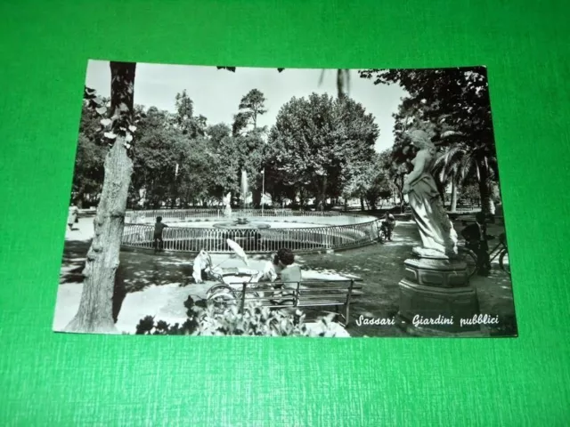 Cartolina Sassari - Giardini pubblici 1955 ca