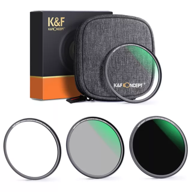 K&F Concept 58 mm 3-teiliges magnetisches Objektivfilter-Kit mit MCUV, CPL und ND1000