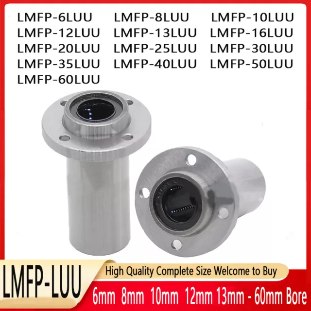 LMFP-LUU Long Linear Ball Bearing Bushing With Flange Bore 6mm-60mm For CNC 3D