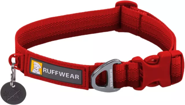 RUFFWEAR Front Range Halsband, mittleres Hundehalsband mit Aluminium M, Red Canyon