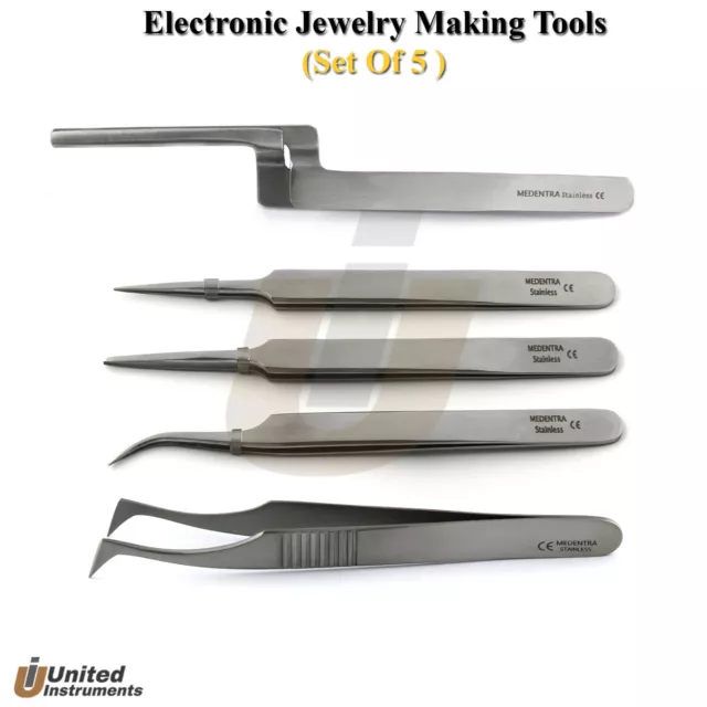 Electronic Jewelry Maintenance & Repairing Tweezers Anti Static Hobby Craft Tool