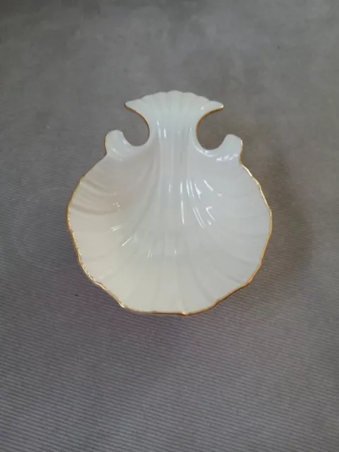Lenox Scallop Shell Bowl Aegean Ivory China 24k Gold Trim Footed 5" Made in USA