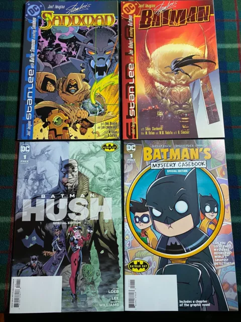 BATMAN Day Comic Book LOT SET Stan Lee HUSH Special Edition Mystery Case Book