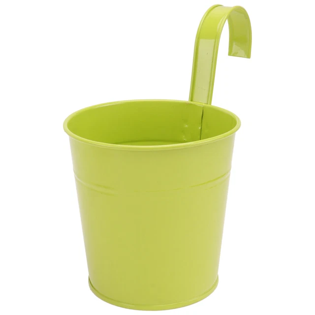 Seau Suspendu À Fleurs Jardinière Garde-corps Métal Planteur Vases Rustiques