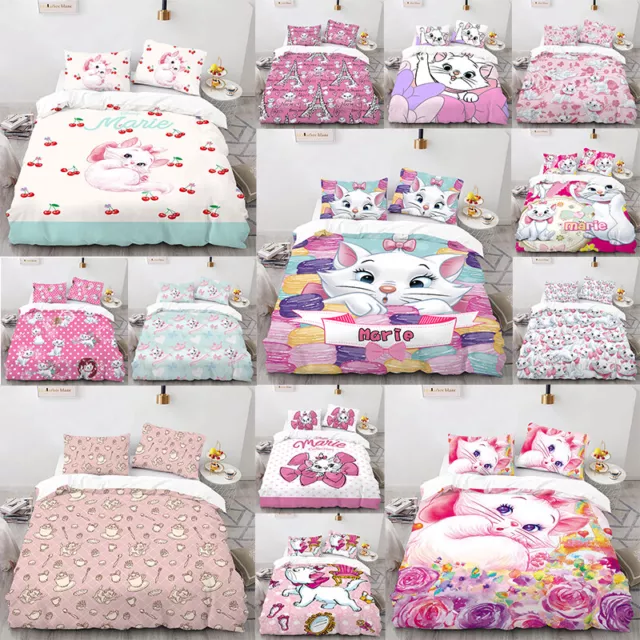 Disney Marie Cat 3D Bedding Set Duvet Cover The Aristocats Pillowcase 3-Pieces