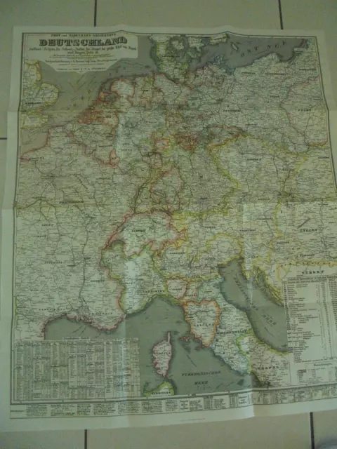 Großer Eisenbahn Strecken Plan 1851  - Hanser Stahlstich Reprint mit Ostpreußen
