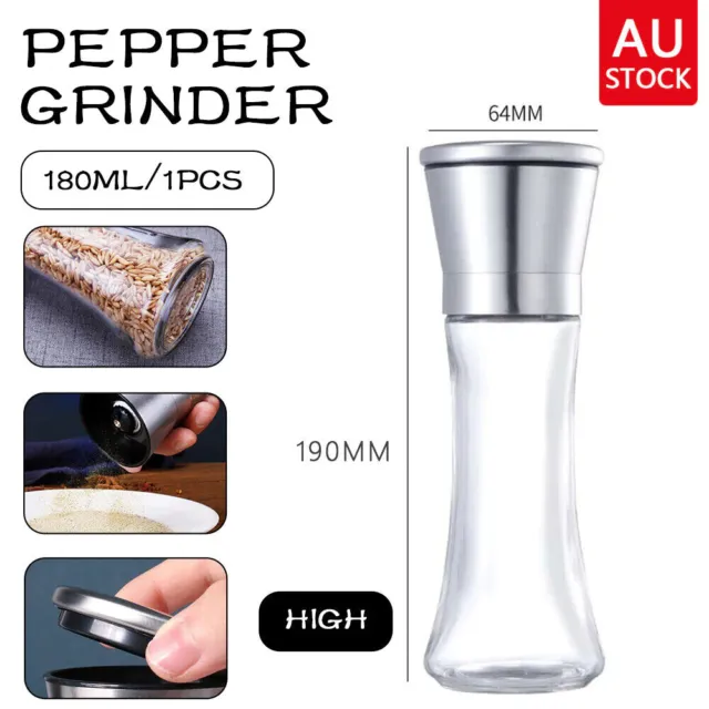 Stainless Steel Salt and Pepper Grinder Manual Ceramic Mills Glass Kitchen Tools