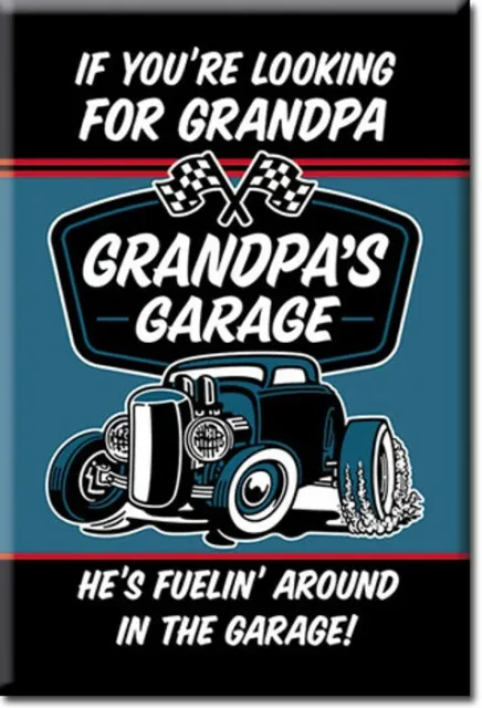 Grandpa's Hotrod Garage Vintage Style Werkstatt Magnet Schild aus USA