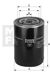 Filtre à huile Mann Filter pour LAND ROVER Series 88 et 109, SANTANA MOTOR 2000,