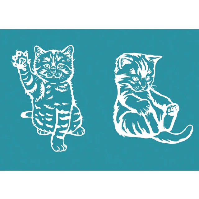 Cute for Cat Silk Screen Printing Stencil Lovely Painting on  Canvas Bag