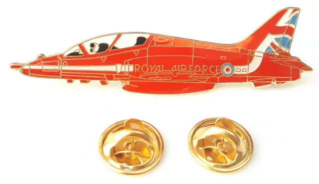 RAF Red Arrows Hawk Official Aeroplane Side View Enamel Lapel Pin Badge