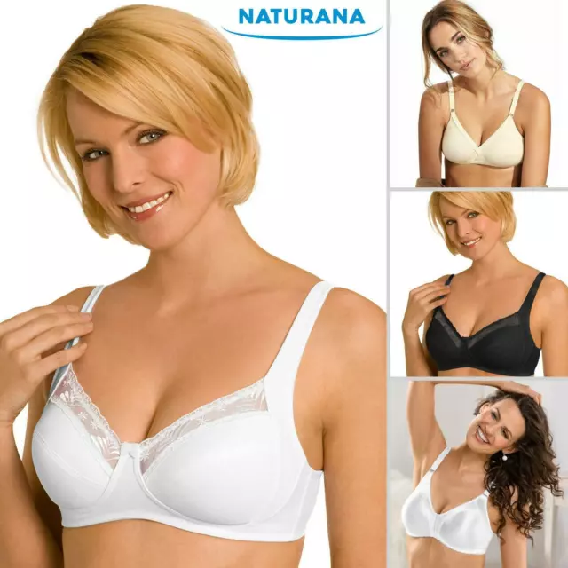 NATURANA NON WIRED Soft Cup Bra 86666 95067 95068 Black or White or Ivory  £12.99 - PicClick UK