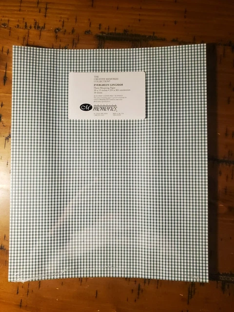 Papel de montaje fotográfico Evergreen Gingham 10x12 10 hojas recuerdos creativos