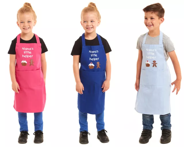 Nana's  Little Helper Kids Apron Painting Kitchen Cooking Chef Apron for Kids