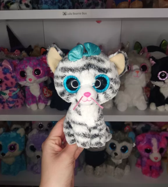 Seltenes Ty Beanie Boos Boo Quinn die graue Katze Plüschtier Claire's Exclusive 6 Zoll