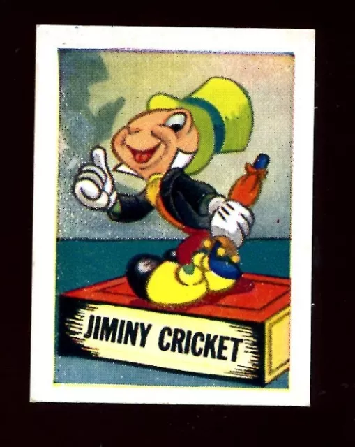 Vintage DISNEY Tobacco Card JIMINY CRICKET Mickey's Sweet Cigarettes MINT