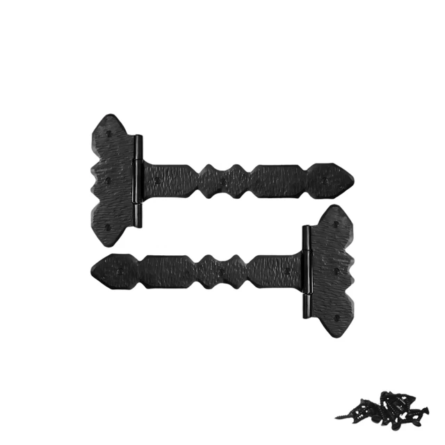 2 Pack 6" 9" 12" Rustic Iron Spear T Strap Hinge For Doors & Gates Hand Forged