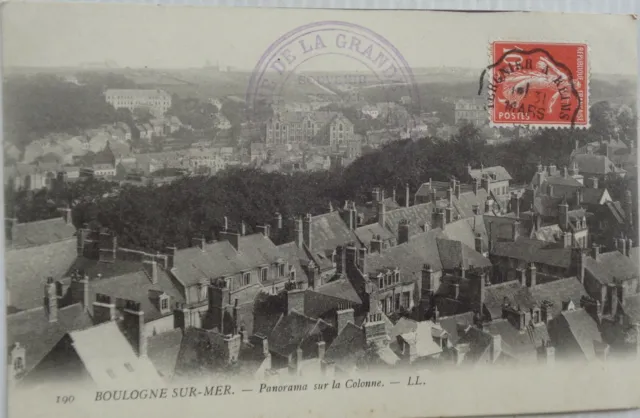 Boulogne On Mer 62 CPA Panorama On La Column Good Condition 1909