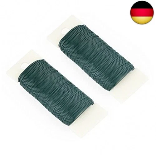 KINGLAKE 0.7mm 2Stk x 38M bindedraht wickeldraht verzinkt Grün Basteldraht